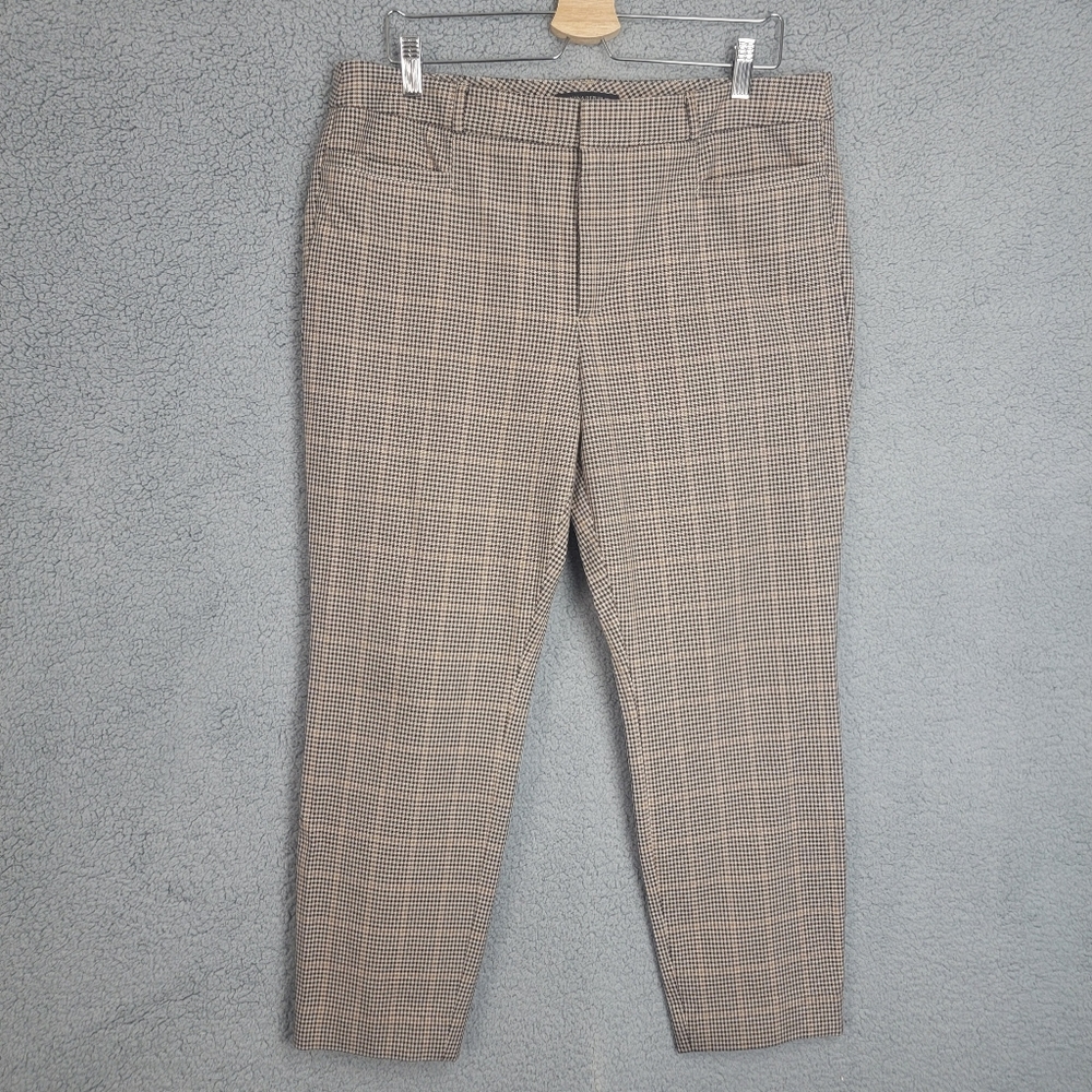Banana Republic Beige and Black Houndstooth Cropped Pants